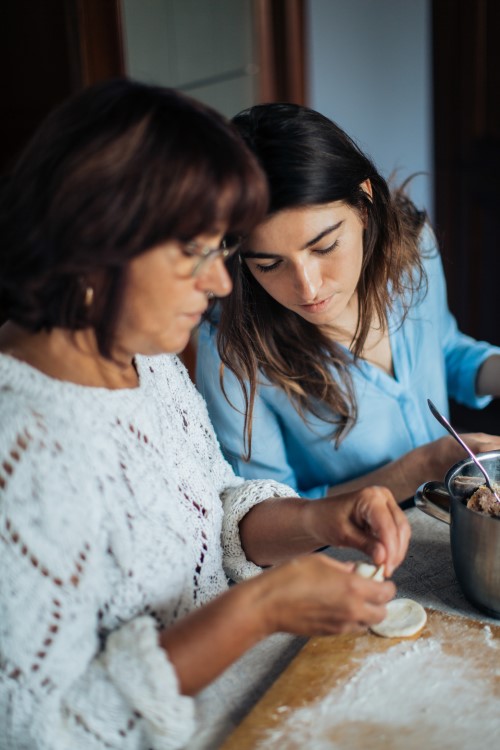 two women baking together