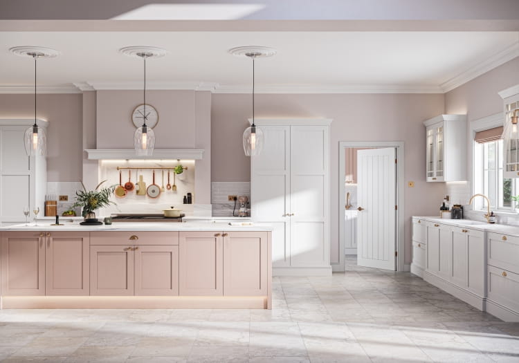pink-painted-kitchen pink painted kitchen