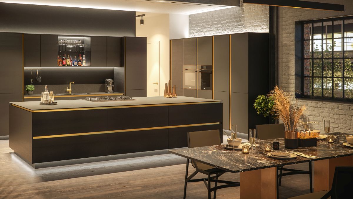 Black Handleless Designer Kitchen