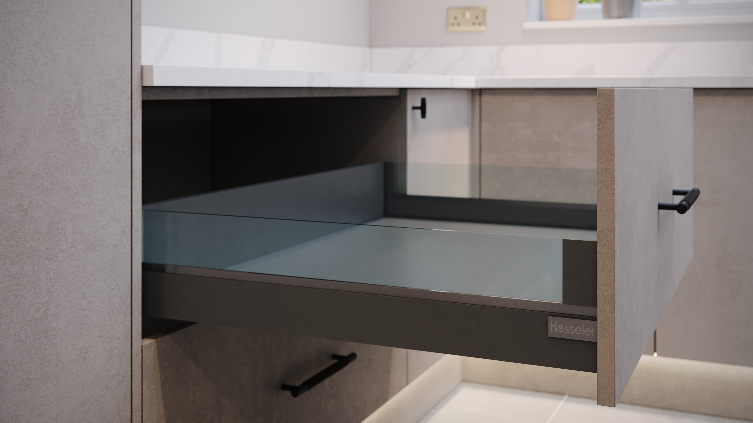 Black Handleless Designer Kitchen